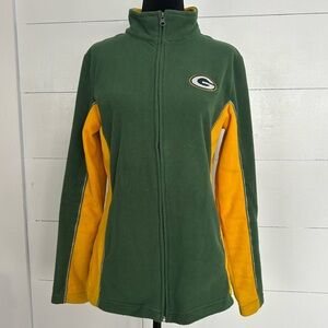 Iconic "G" logo embroidered Green Bay Packers fleece jacket NFL Team Apparel